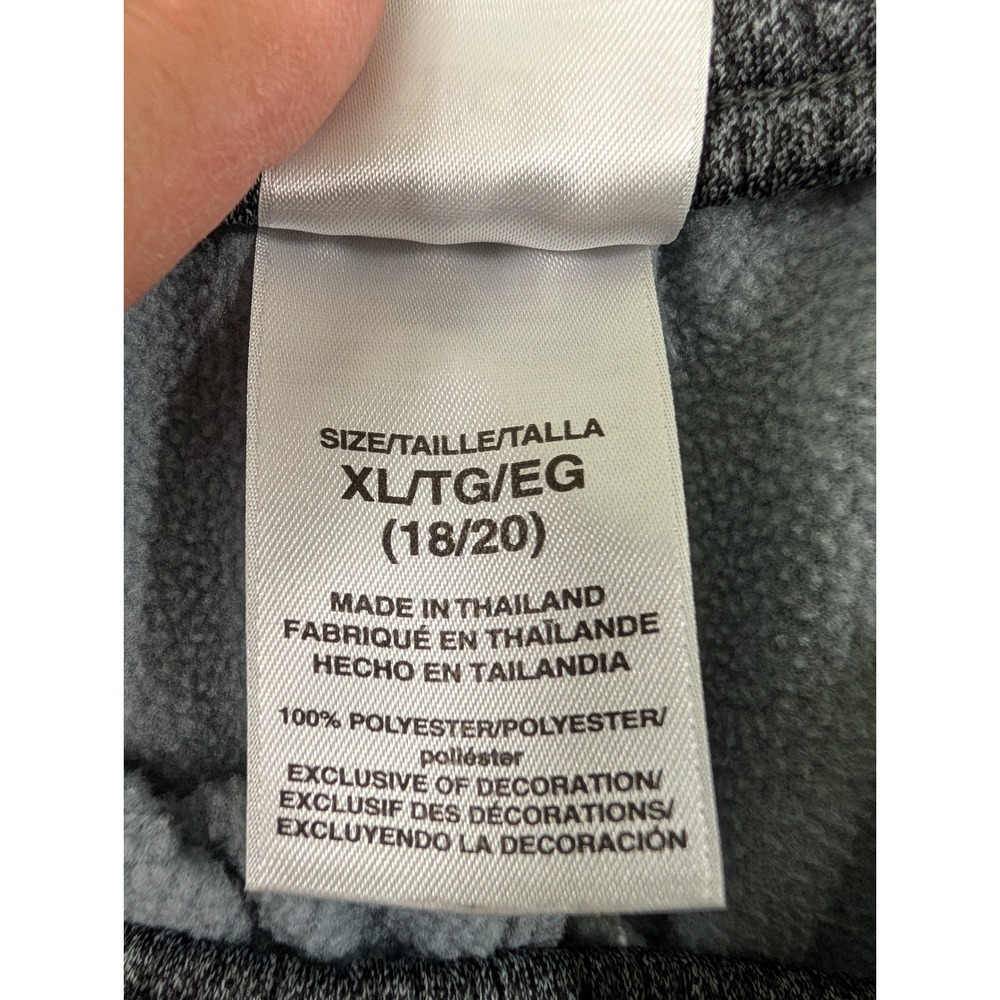 Adidas Boys Gray Heathered 3-Stripe Fleece Track Pants XL 18/20 Athletic Pants - Picture 3 of 7